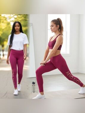 NWT Aeropostale Maroon High-Rise Athletic Leggings